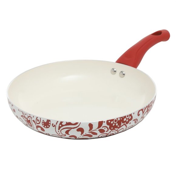 OSTER SAN JACINTO 9PC COOKWARE SET, RED SPECKLE, WHITE CERAMIC INTERIOR - Picture 4 of 9